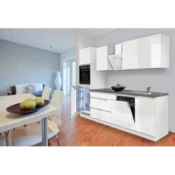 Respekta Küchenzeile GLRP280HWW 280 Cm Weiß Hochglanz Granit-Optik Grifflos 35 Respekta Küchenzeile GLRP280HWW 280 Cm Weiß Hochglanz Granit-Optik Grifflos -Kuchenwelt Kuechenzeile GLRP280HWW 2