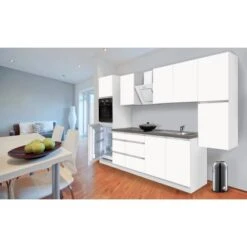 Respekta Küchenzeile GLRP320HWWM Grifflos 320 Cm Weiß Matt -Kuchenwelt Kuechenzeile GLRP320HWWM 2