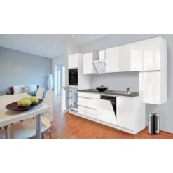 Respekta Küchenzeile GLRP330HWW Grifflos 330 Cm Weiß Hochglanz -Kuchenwelt Kuechenzeile GLRP330HWW 2