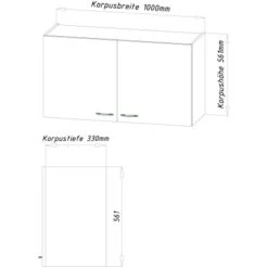 Respekta Miniküche Pantry 100 Cm Schwarz-Eiche Sägerau Nachbildung -Kuchenwelt Zeichnung MKO100ESSOSCS 06