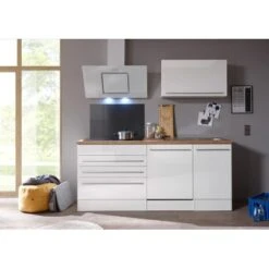 Respekta Premium Küchenzeile BERP320HWWC 320 Cm Weiß Hochglanz -Kuchenwelt berp320hwwc kuechenblock 1