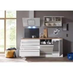 Respekta Premium Küchenzeile BERP320HWWC 320 Cm Weiß Hochglanz -Kuchenwelt c kuechenblock 1 geoeffnet