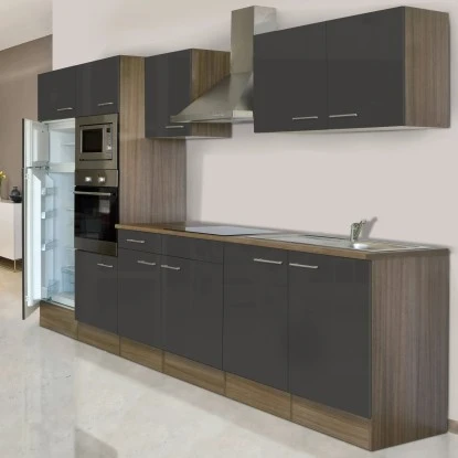 Respekta Küchenzeile KB330EYGMIGKE 330 Cm Grau Seidengl.-Eiche York Nachbildung 14 Respekta Küchenzeile KB330EYGMIGKE 330 Cm Grau Seidengl.-Eiche York Nachbildung – Bild 12