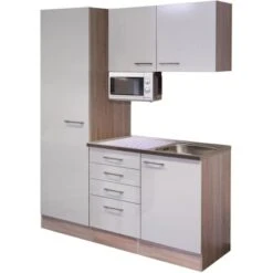 Flex-Well Singleküche 150 Cm Orlando Kaschmir Glanz-Sonome Eiche -Kuchenwelt g 150 1006 000 nepal frei