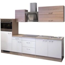 Flex-Well Classic Küchenzeile Florida 270 Cm Weiß-Sonoma Eiche Nachbildung -Kuchenwelt g 270 2224 015 samoa frei