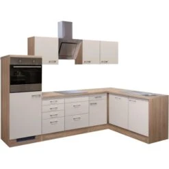 Flex-Well Exclusiv Winkelküche Orlando 280x170 Cm Kaschmir Glanz-Sonoma Eiche -Kuchenwelt g 999 2813 015 frei nepal