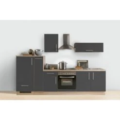 Menke Küchenzeile Premium 300 Cm Schiefer Matt-Sonoma Eiche Nachbildung -Kuchenwelt o schiefer varia haenger 2