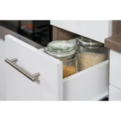 Respekta Küchenzeile KB300EYW 300 Cm Weiß Seidenglanz-Eiche York Nachbildung -Kuchenwelt othekerschrank eicheyork 9 2