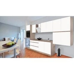 Respekta Küchenzeile GLRP370HESWM Grifflos 370 Cm Weiß Matt-Sonoma Eiche -Kuchenwelt uechenzeile GLRP370HESWM 2